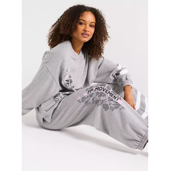 Free People Movement Heather Grey Joggers‎ Lounge Sweatpants Athleisure NWT Sz L - Picture 8 of 13